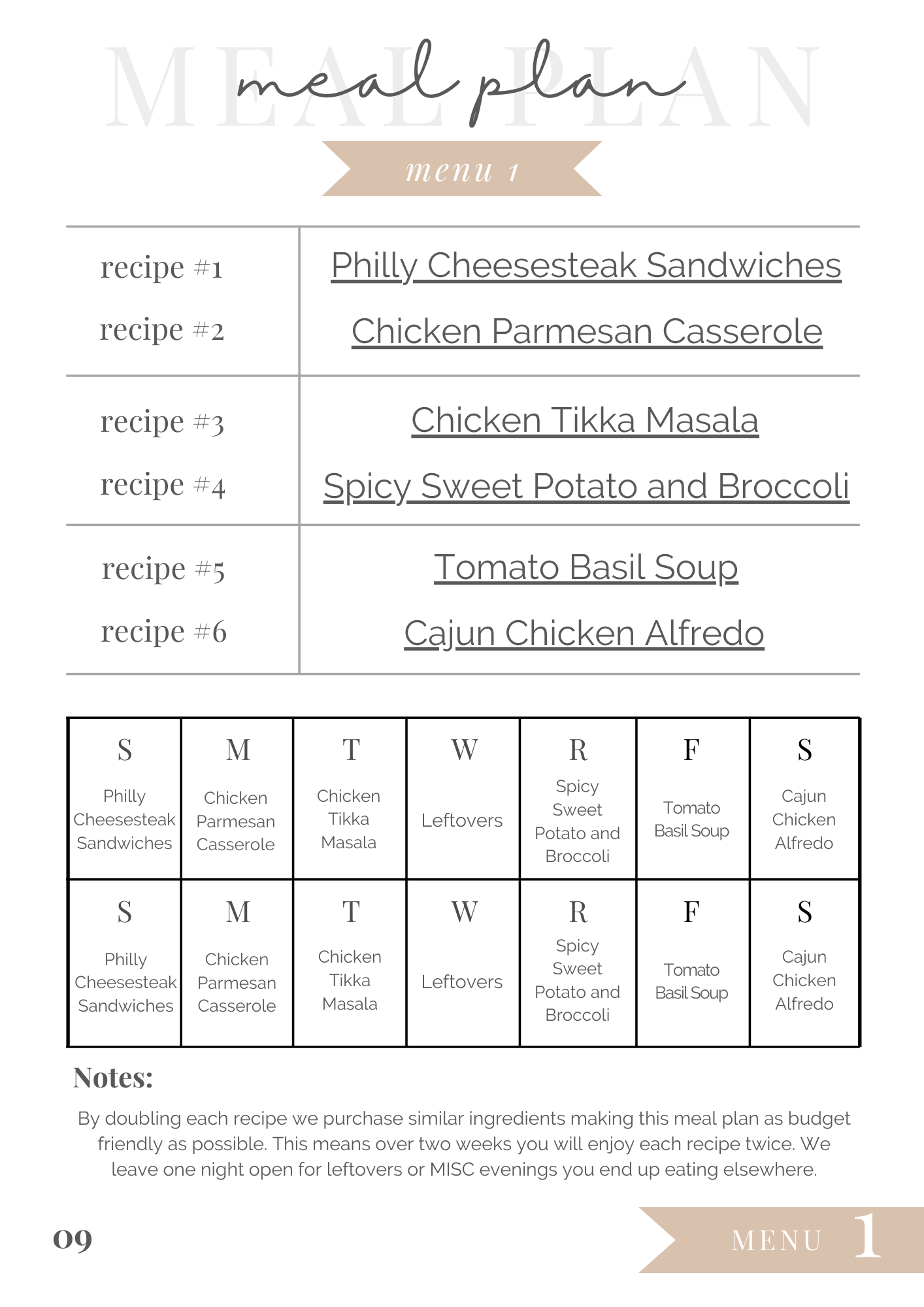 December 2024 Meal Plan - Save Time Save Money Save Energy