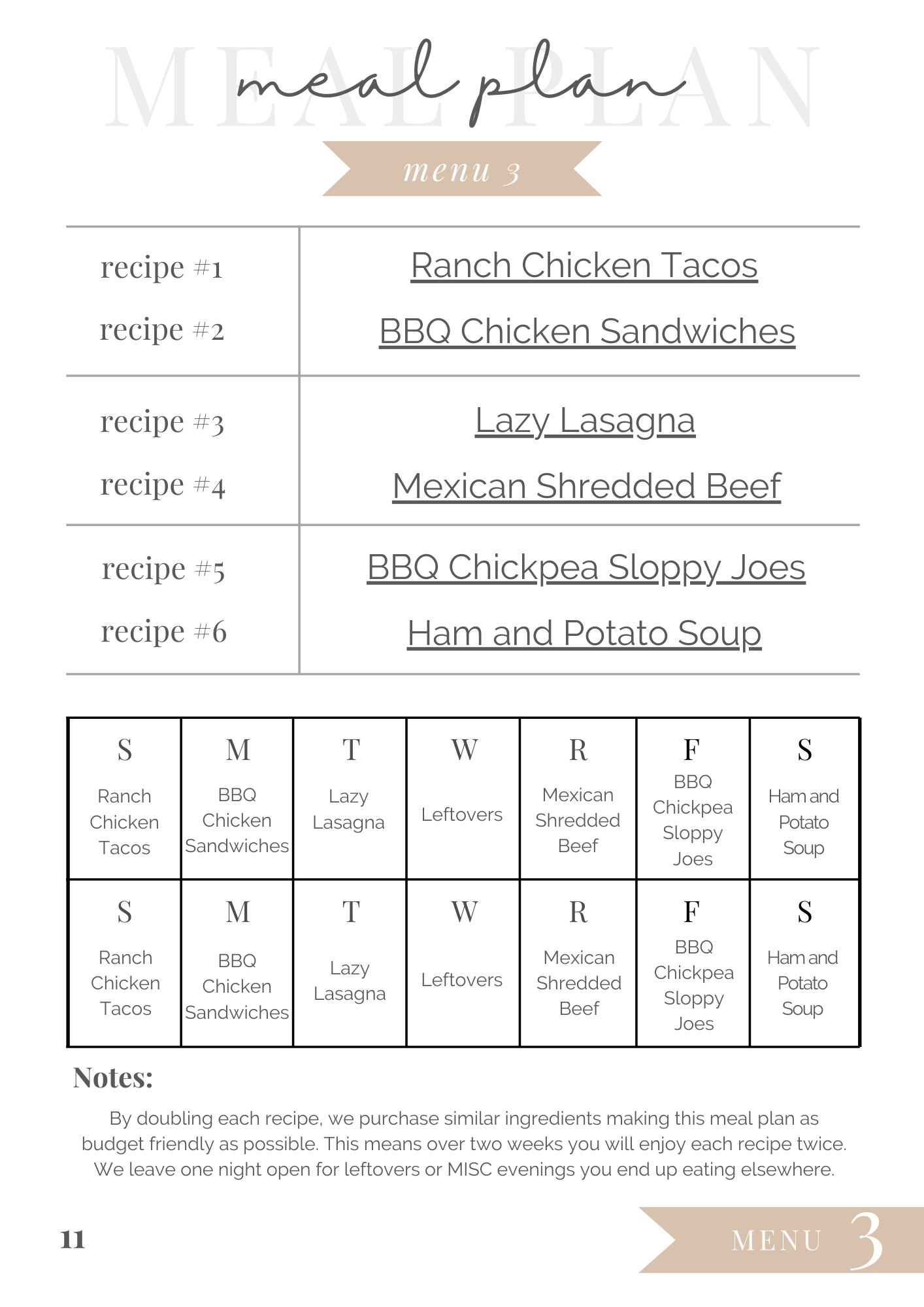 A Year of Meal Plans on a Budget PHYSICAL BOOK