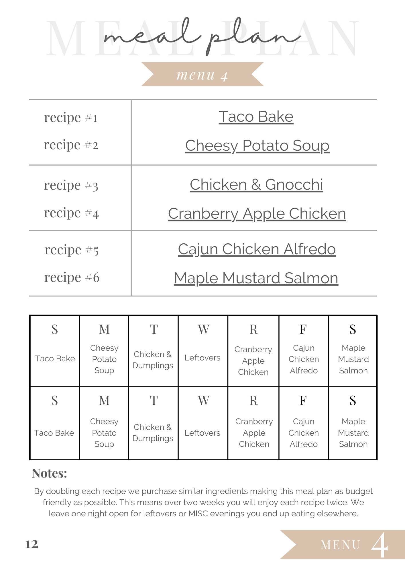 A Year of GLUTEN FREE Meal Plans on a Budget (Digital Download)