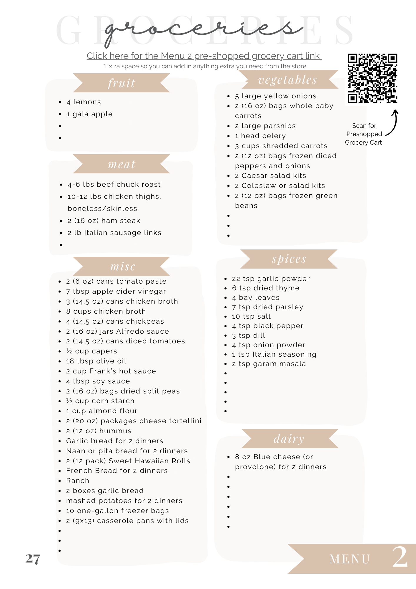 December 2024 Meal Plan - Save Time Save Money Save Energy