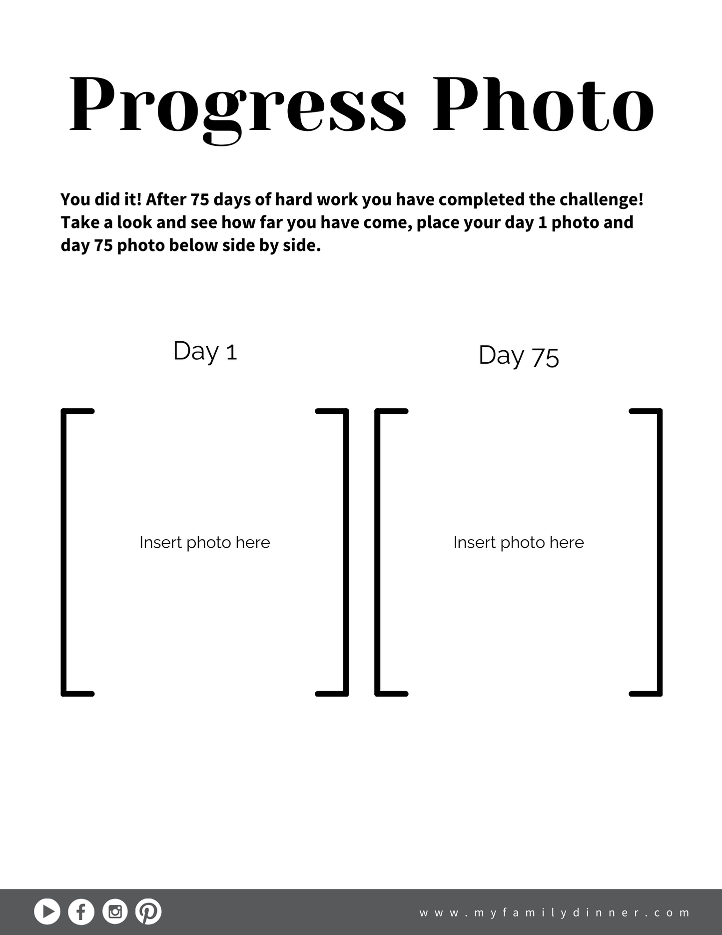 75 Hard Challenge Tracker (Digital Download)
