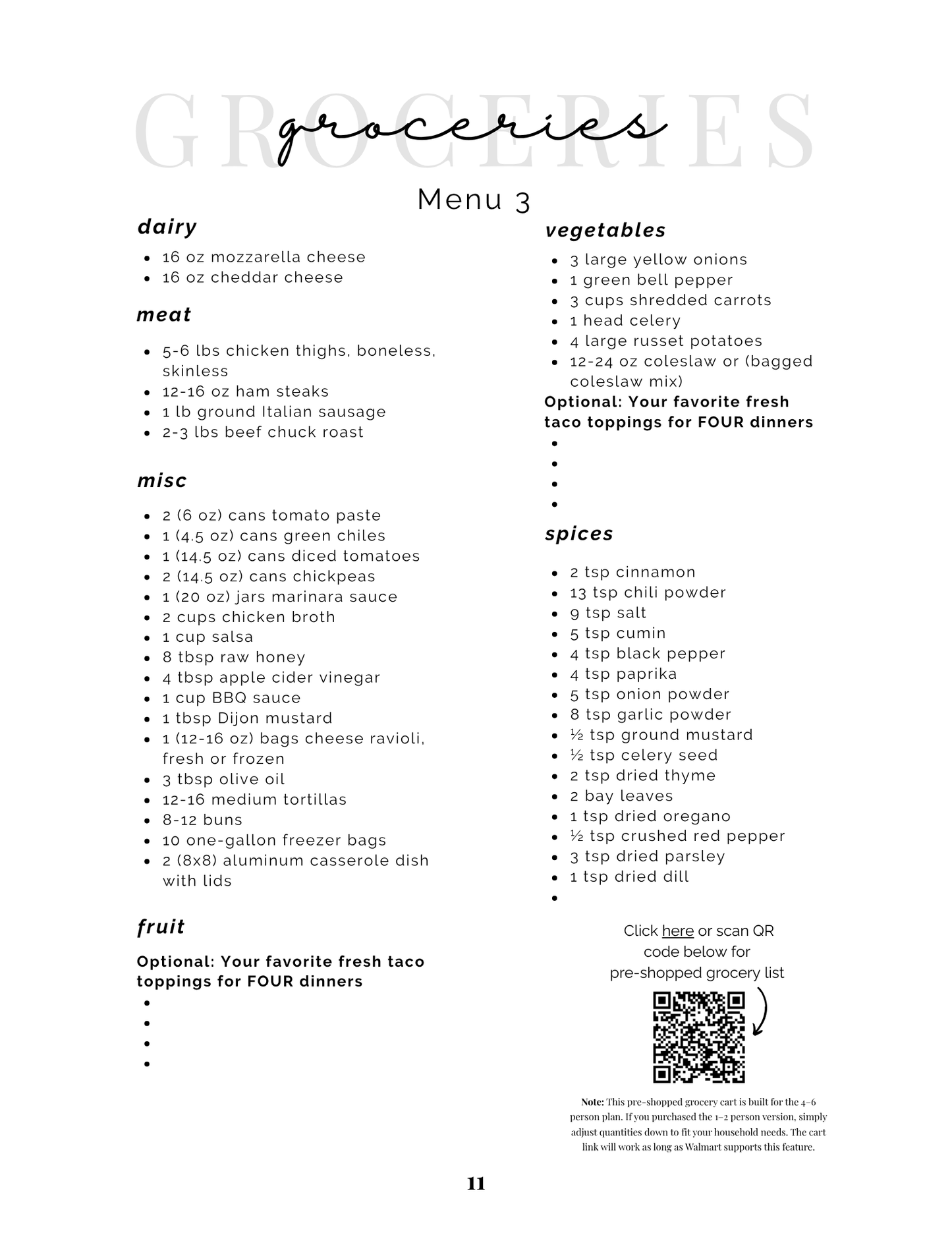 For 1-2 People: A Year of Meal Plans on a Budget Special Offer (Digital Download)