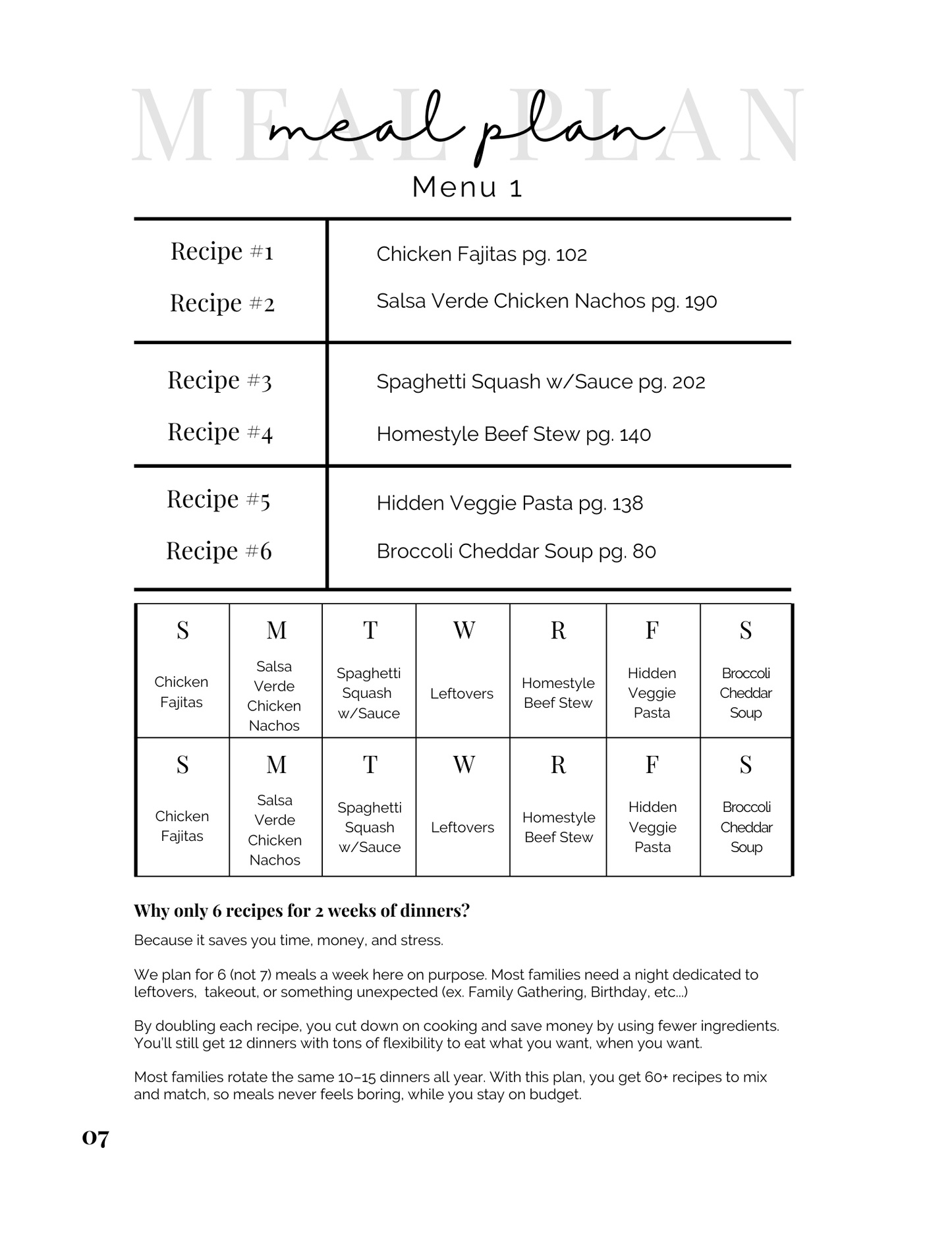 PREMIUM LAY FLAT - A Year of Meal Plans on a Budget Spiral Bound Cookbook