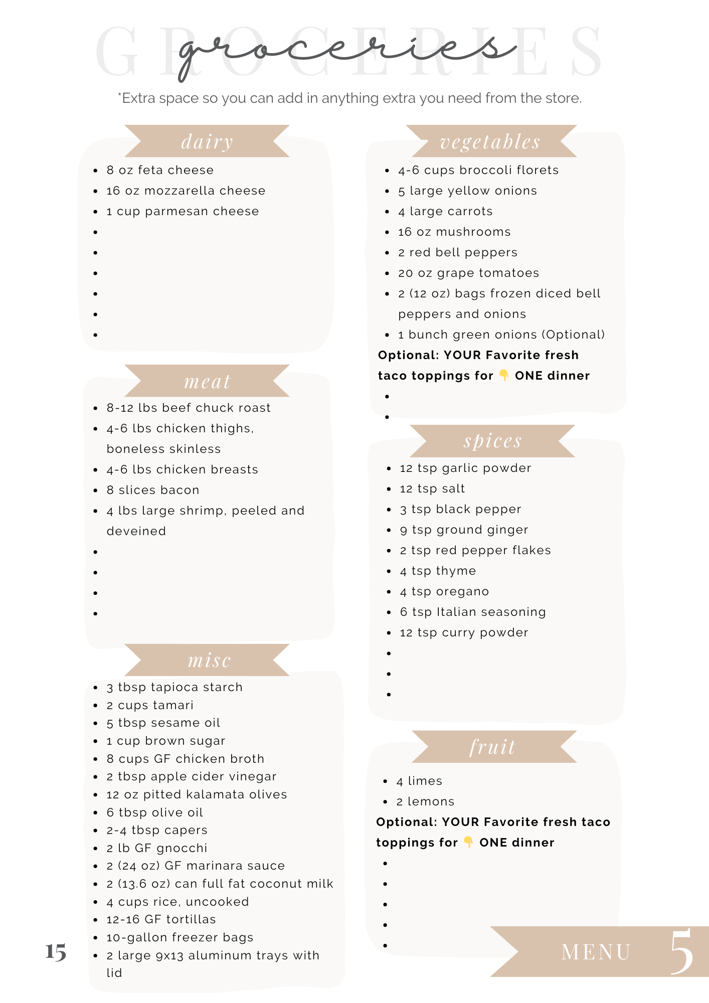 A Year of GLUTEN FREE Meal Plans on a Budget