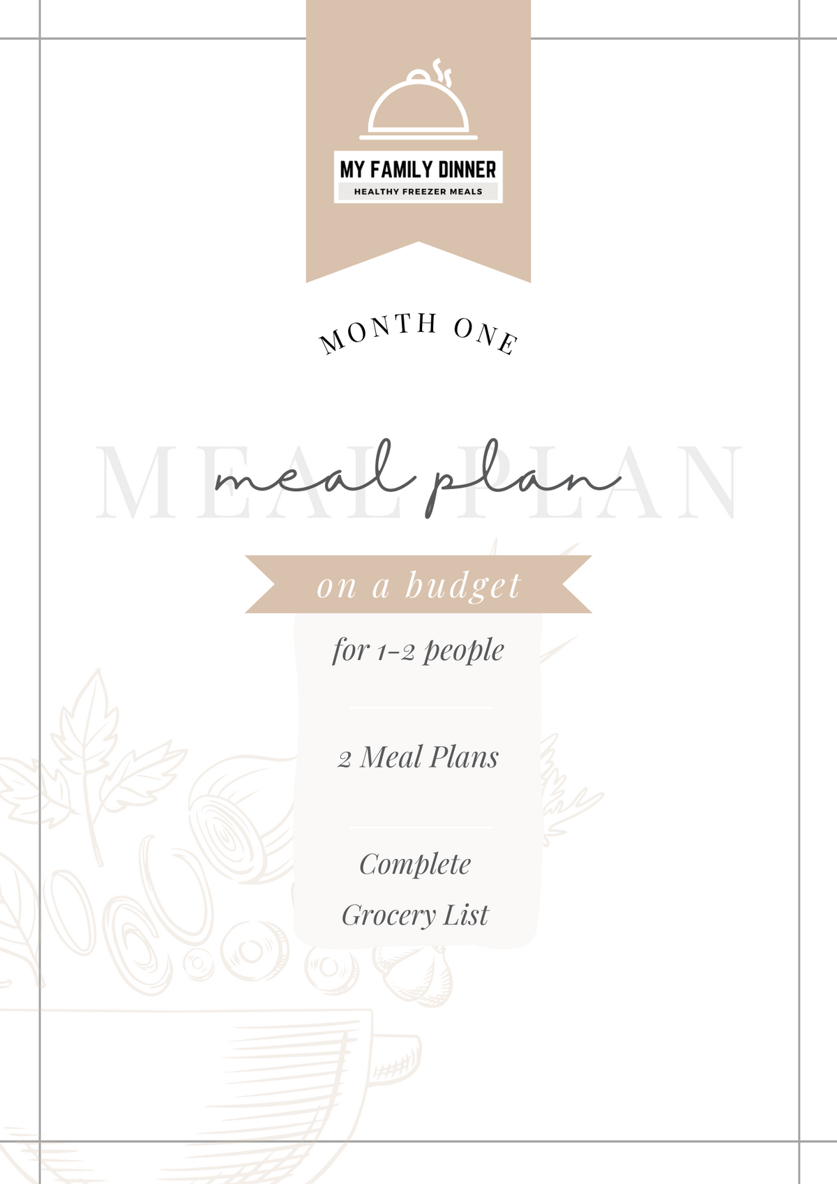 For 1-2 People: A Year of Meal Plans on a Budget (Digital Download)