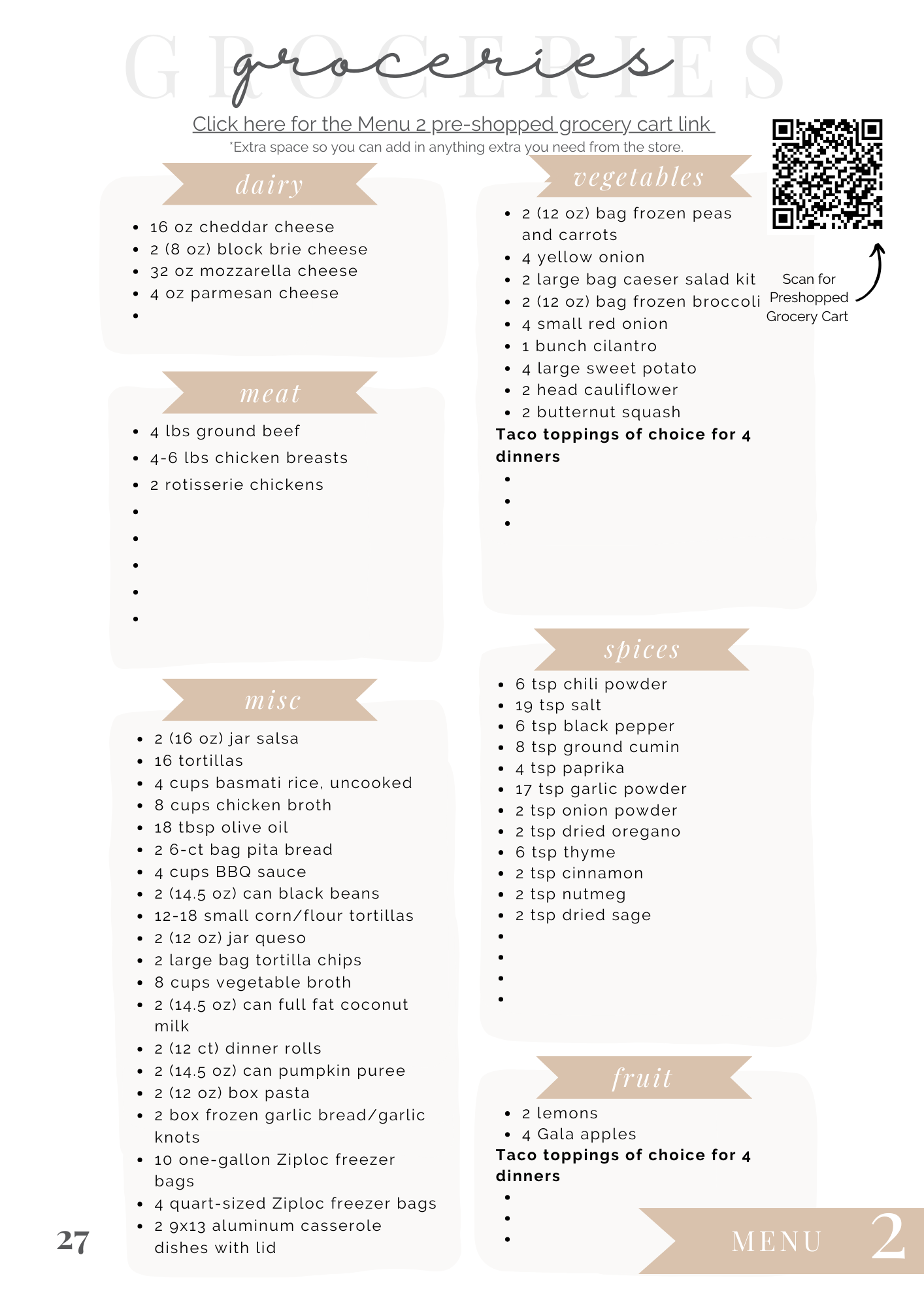 November 2024 Meal Plan - Save Time Save Money Save Energy