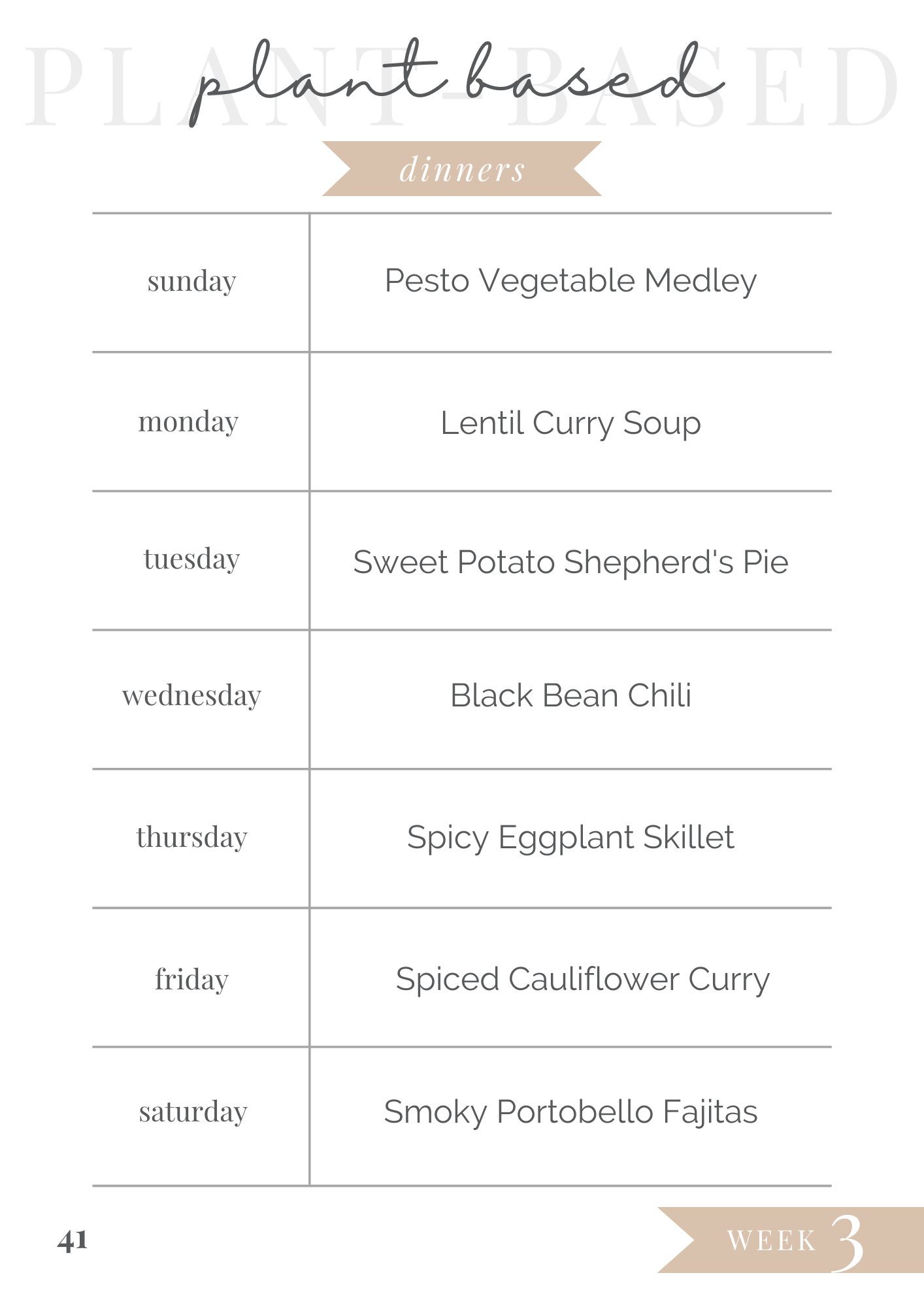 Plant-Based Whole 30 Meal Plan