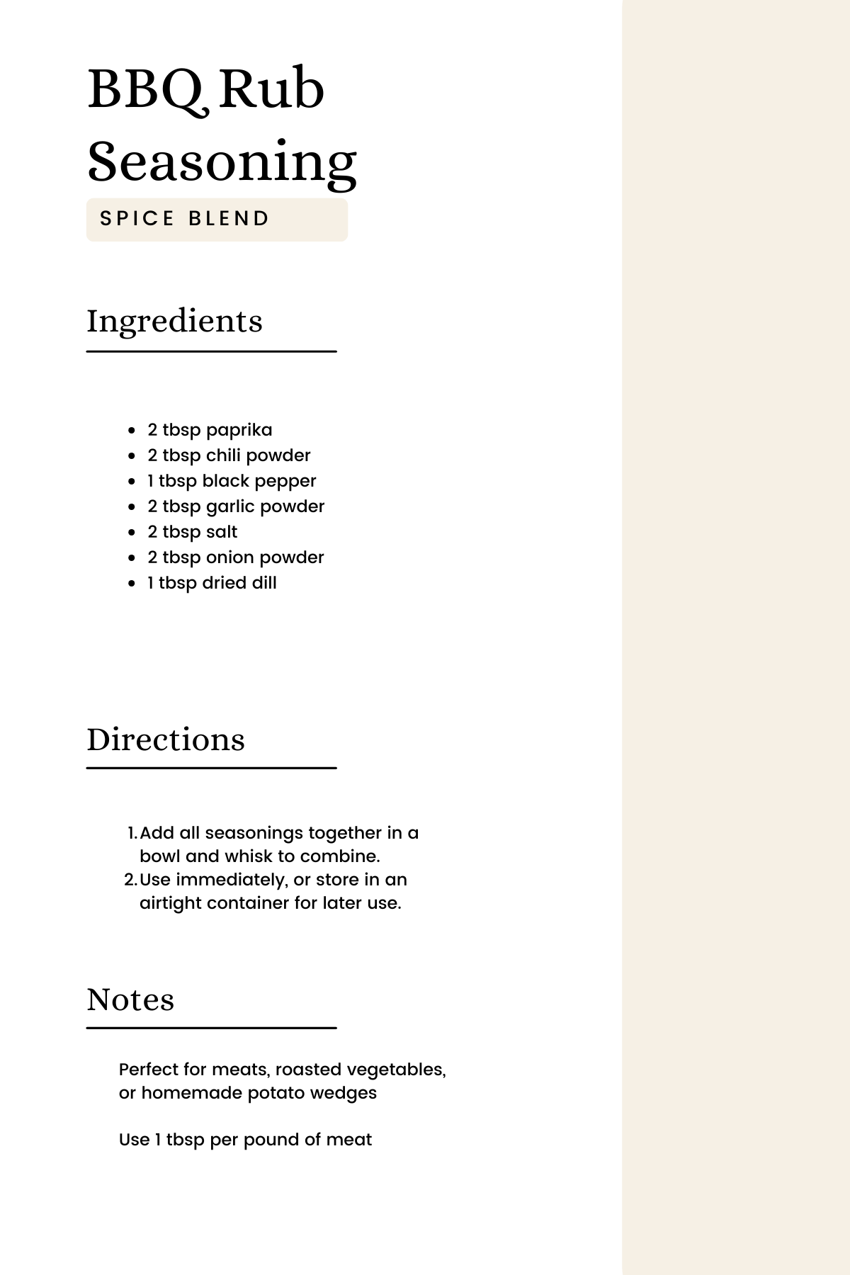 Sauces and Spice Blends