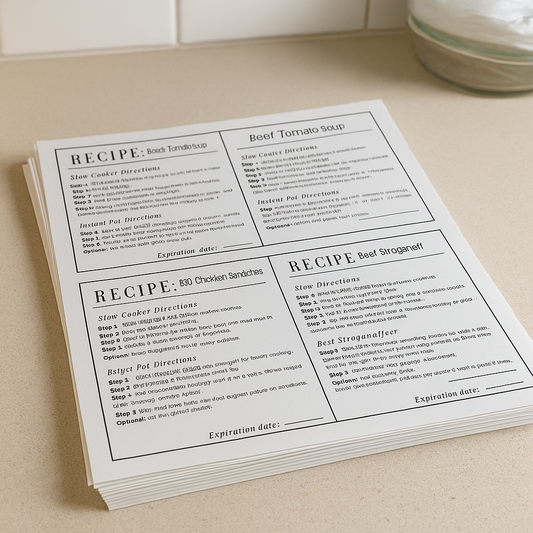 132 Sticker Labels for Freezer Meals