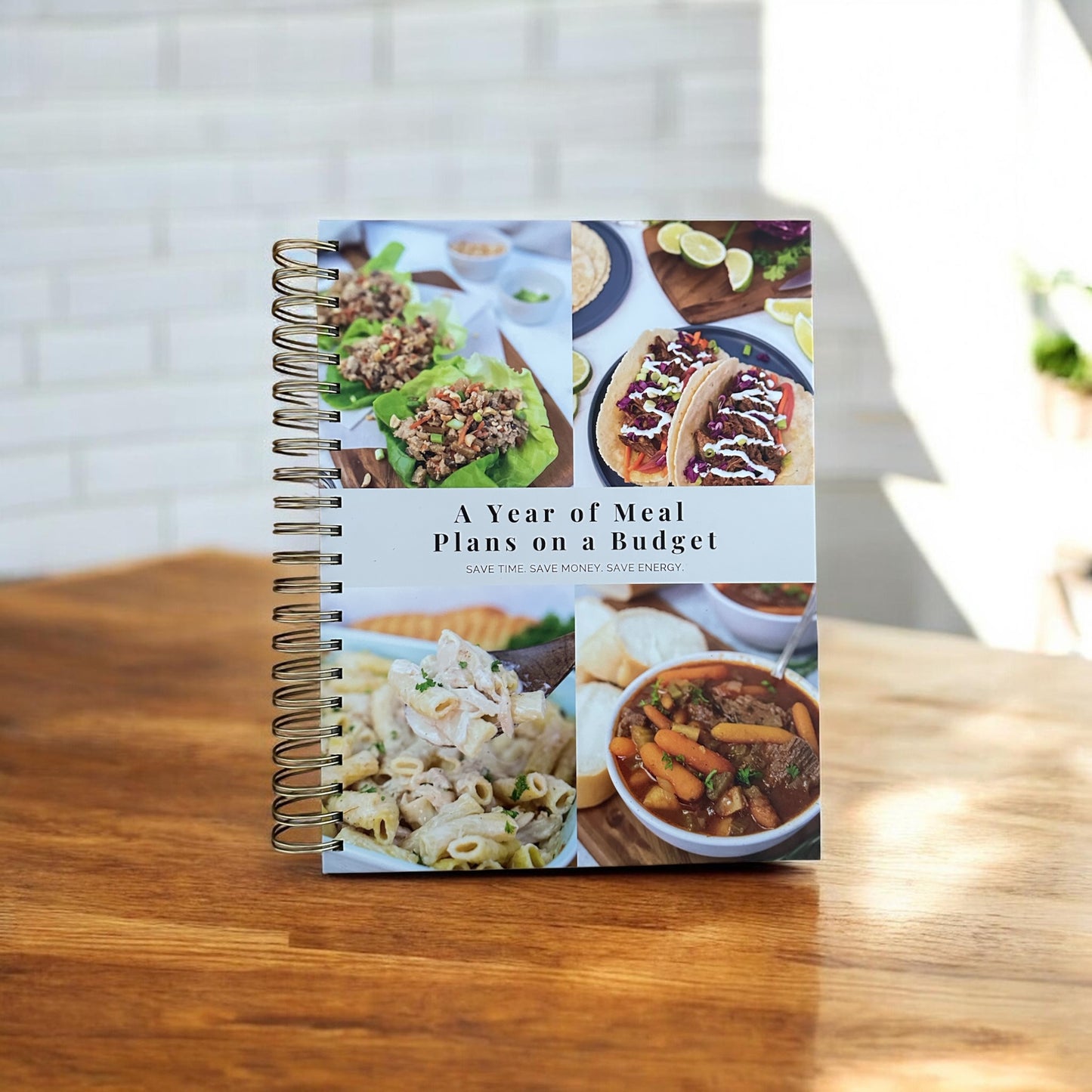 PREMIUM LAY FLAT - A Year of Meal Plans on a Budget Spiral Bound Cookbook