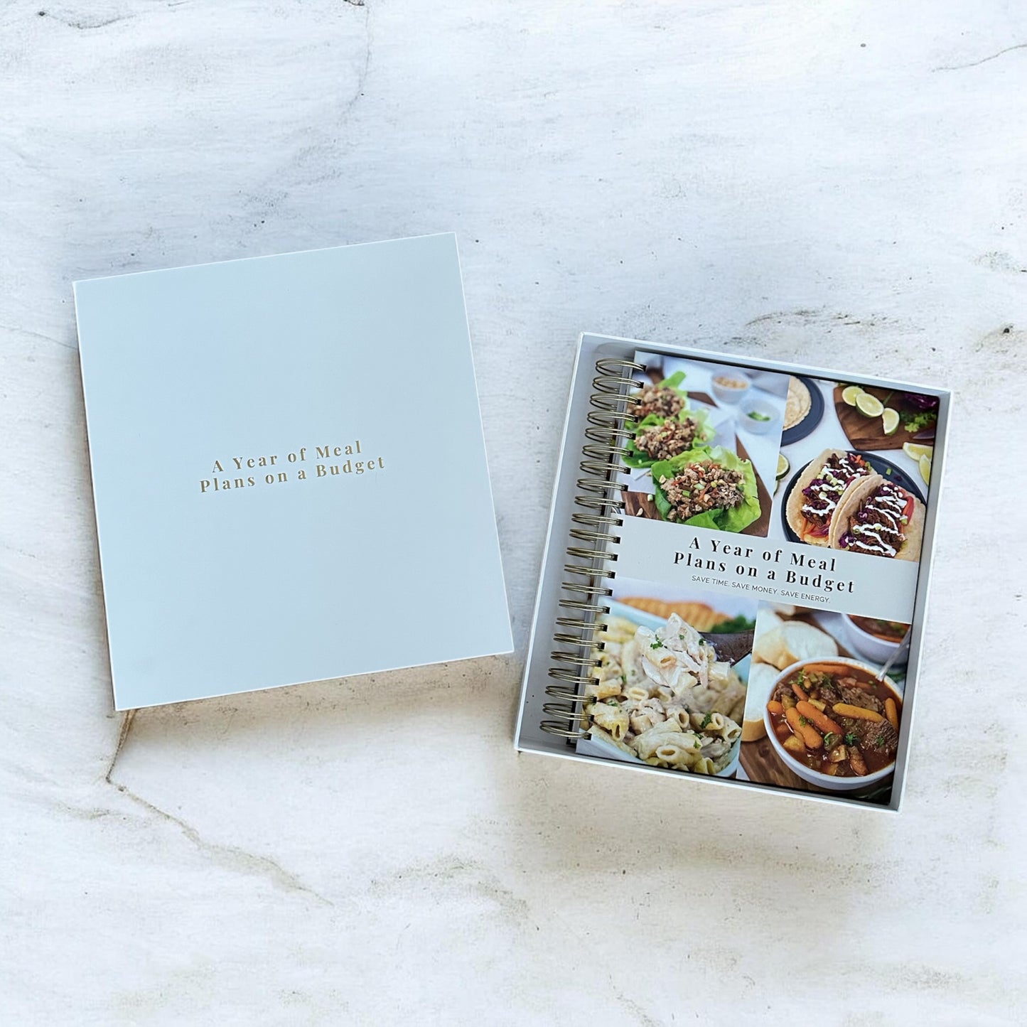 PREMIUM LAY FLAT - A Year of Meal Plans on a Budget Spiral Bound Cookbook